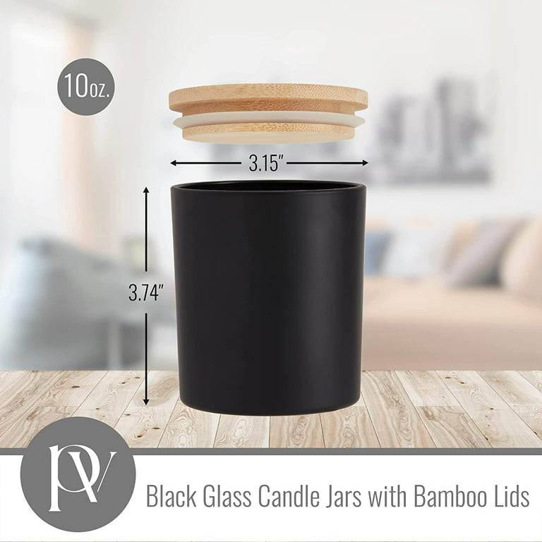 Pavelle Glass Candle Jars with Bamboo Lids for Candle Making