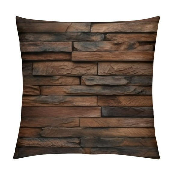 Chocolate Pillow Sham, Rough Dark Timber Texture Image Rustic Country Theme Hardwood Carpentry, Decorative Standard Queen Size Printed Pillowcase, Brown Dark Brown