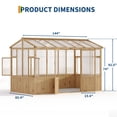 thumbnail image 7 of Gaderth Wooden Greenhouses for Outdoors, Wooden Walk-in Green House with  Roof Vent&Cedar Frame, Greenhouse Kit with 6MM Thick Polycarbonate Panel, 7 of 7