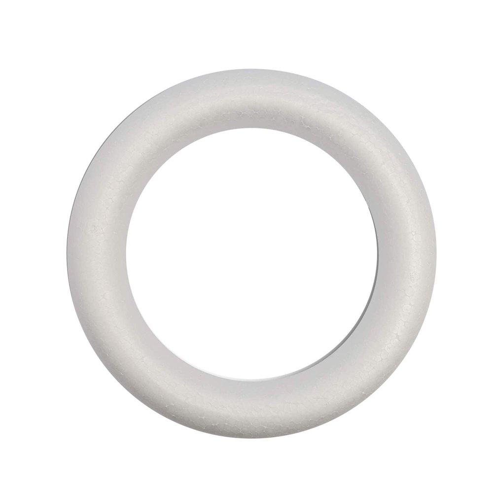 4 Pack Foam Wreath Rings Styrofoam for DIY Crafts Art Modeling, White