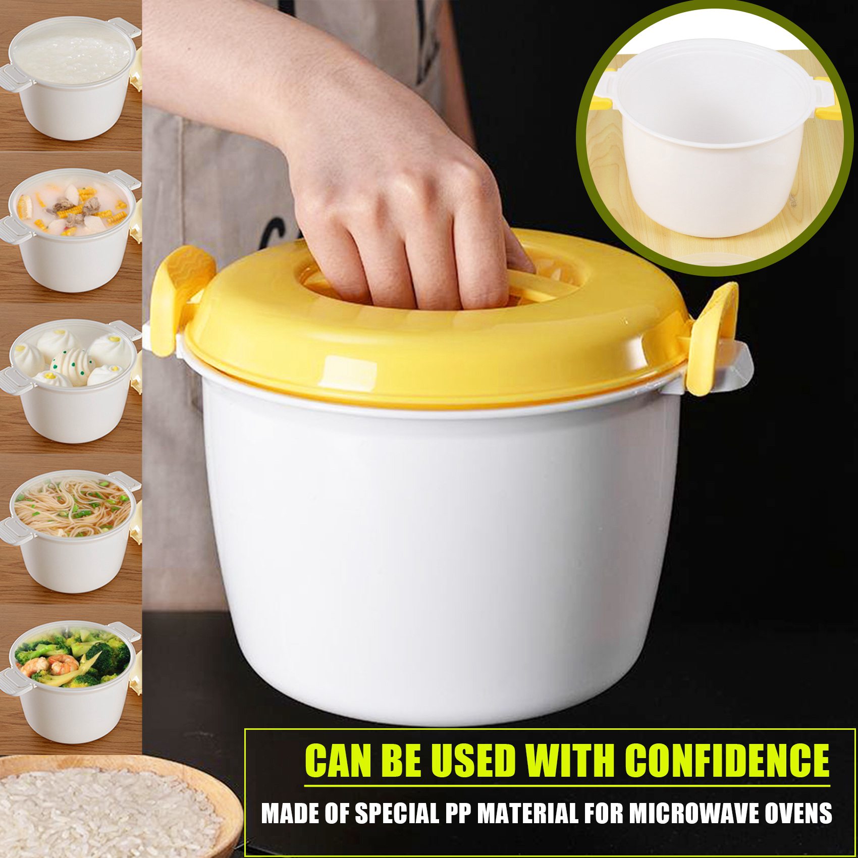 Buy Portable Microwave Oven Rice Cooker Multifunctional Steamer 2000Ml