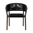 thumbnail image 2 of Doris Outdoor Patio Dining Chair in Dark Eucalyptus Wood with Black Rope - Set of 2, 2 of 9
