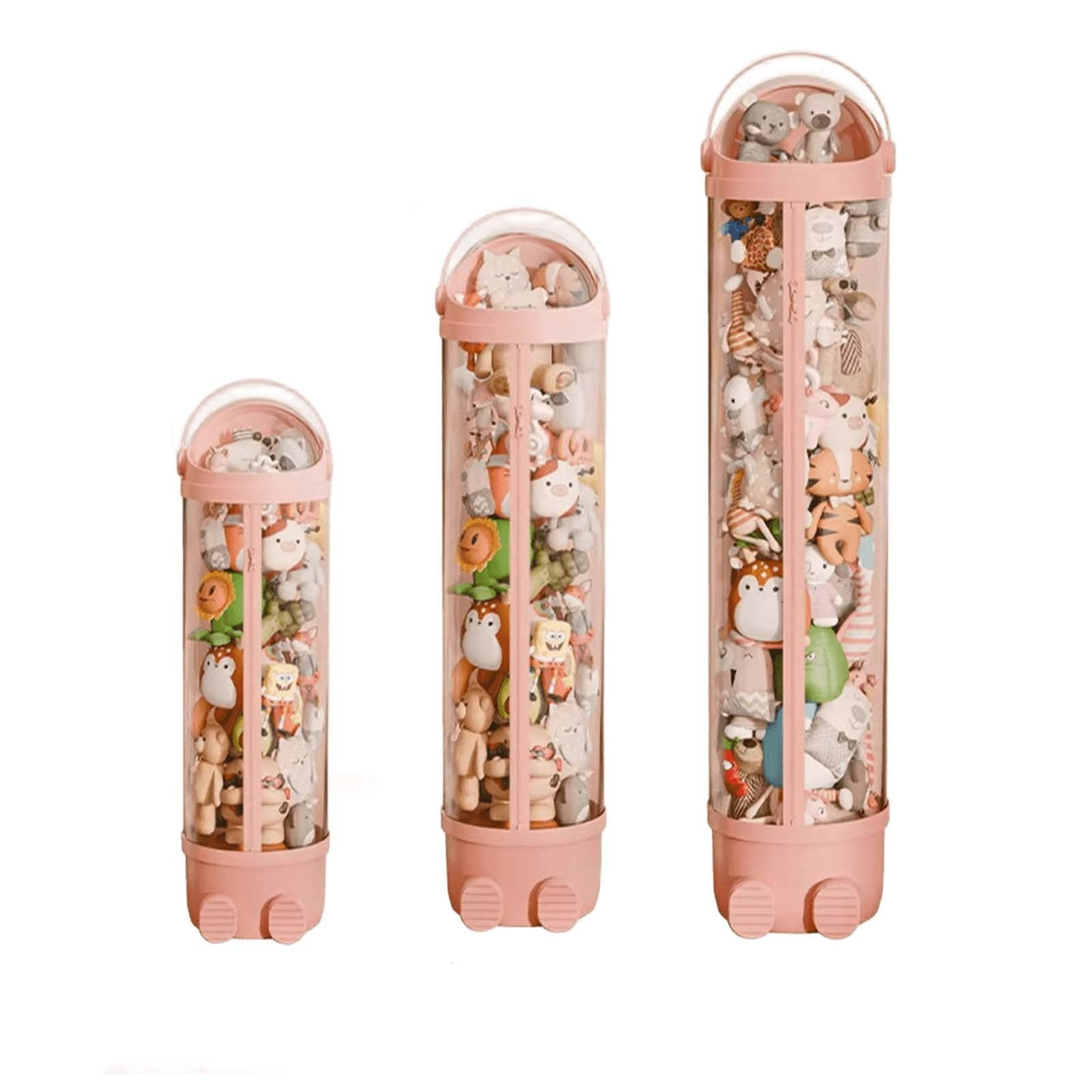Toy Storage Tube, 67.7 Inch Stuffed Animal Storage Tube with Button, Vertical Clear Storage Tube for Stuffed Animals, Suitable for Kids Toy Organizer Display, Toy Tower Storage - Clearance Sale