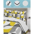 thumbnail image 4 of Quilts Full Size, Grey Yellow, Soft Comforter Bedding Set for Bed, Middle Century Abstract Geomrtry Lightweight Quilted Bedspread with Pillow Cover(2 Pieces) for All Season, 78x90 Inch, 4 of 6