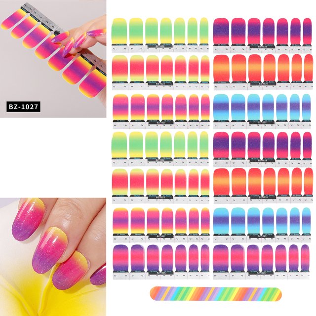 Adhesivo para manicura BuyWeekMX Juego de adhesivos para manicura tiras de esmalte de uñas degradado