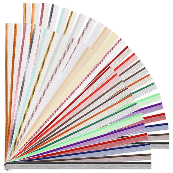 1 Bag Polyester Book Binding Headbands Repair Book Album Supplies Mixed Color 300x13~13.5x0.4~1.3mm 24 colors 2pcs/color 48pcs/set 2 sets/bag