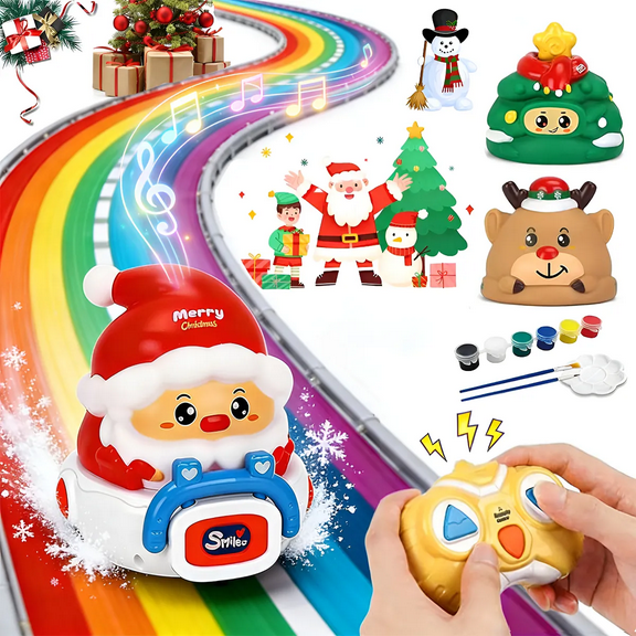 Yvagay Toddler Remote Control Car with DIY Paint Kit, Mini RC Toy with Lights & Sounds, Creative Car Toy for Kids Ages 3–5