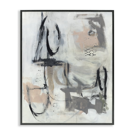 Stupell Industries Brushed Collage Abstract Abstract Painting Black Framed Art Print Wall Art, 11 x 14