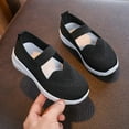 thumbnail image 2 of Xfvqtps Kids Girls Casual Shoes Mesh Hollow out Flats Slip on Elastic Soft Sole Non Slip Breathable Comfortable Lightweight Athletic Running Jogging Walking Sneakers Black, 2 of 5