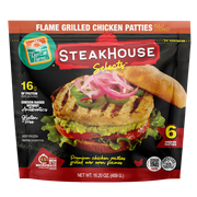 Don Lee Farms Fully Cooked Grilled Chicken Patties, 16 oz, 6 Regular Sized Patties, Frozen