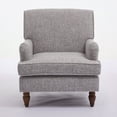 thumbnail image 4 of Euroco Vintage Upholstered Linen Fabric Armchair with Antique Solid Wood Legs, Accent Chair Single Sofa Chair for Living Room, Bedroom,Coffee, 4 of 8