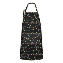 Multicolor Christmas Light Apron-Garden Aprons for Women with Pockets-Cotton Linen Waterproof Kitchen Cooking Gardening Aprons Adjustable for Kitchen,Cooking,BBQ and Salon 32"x27"