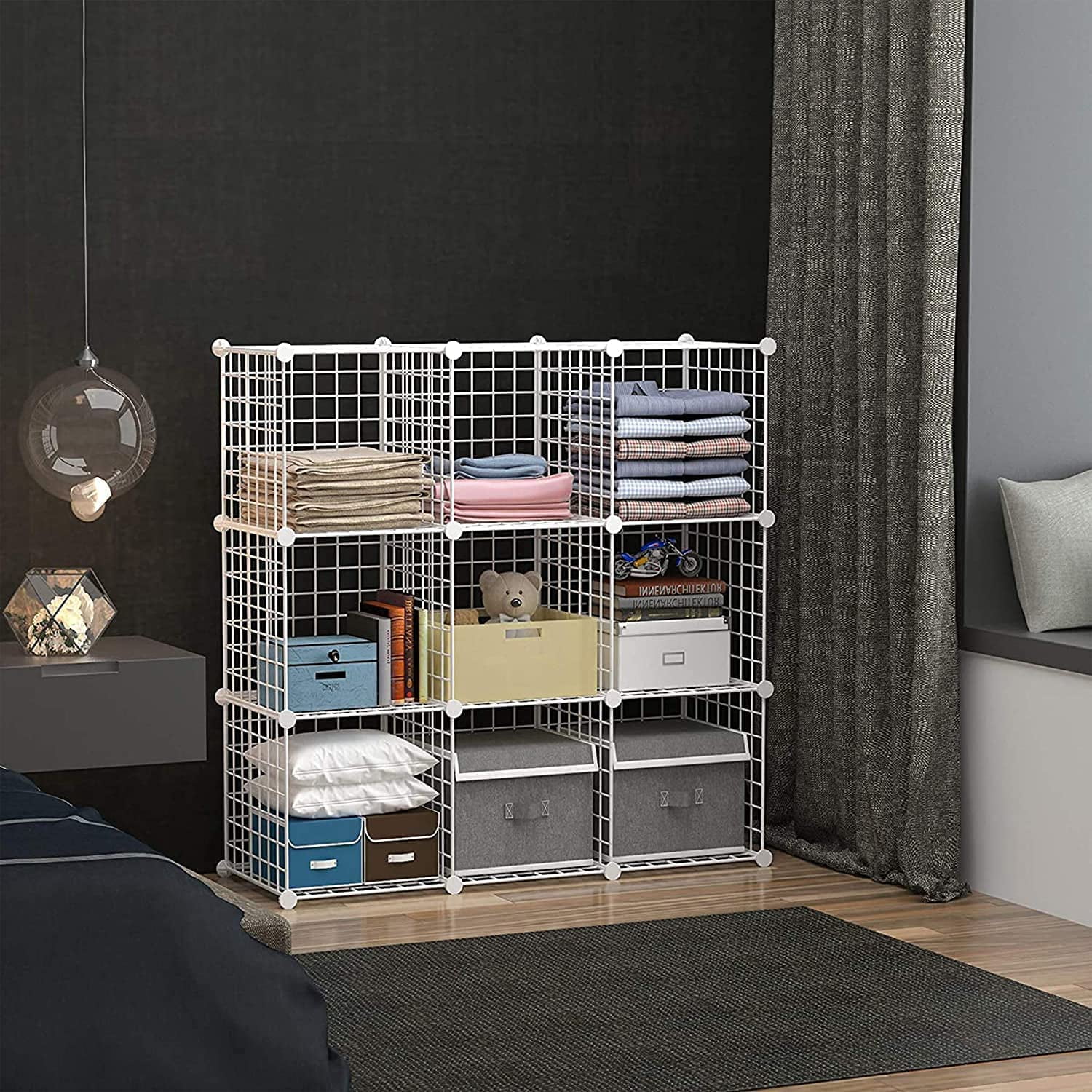 TUMUCUTE Wire Cube Storage Organizer, Metal Storage Shelves Bookshelf,  Stackable Modular Closet Organizer for Bedroom Living Room, Office,Storage