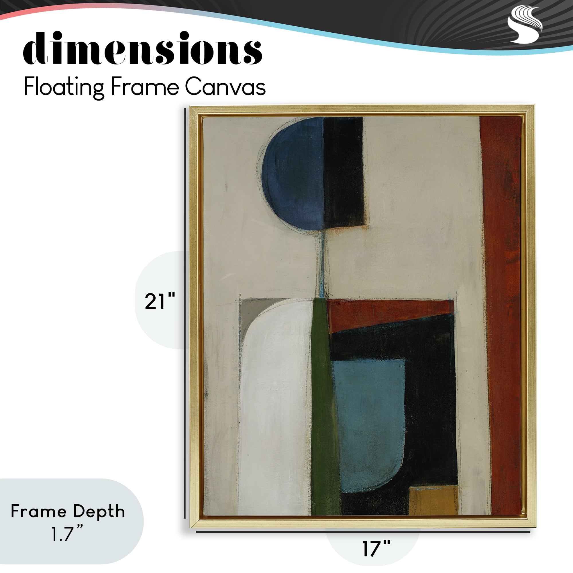 Stupell Industries Balanced Abstract Structure Gold Framed Floater Canvas Wall Art, design by Kippi Leonard