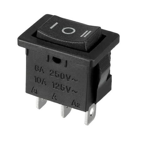 6A/250V 10A/125V SPST 3 Terminal 3 Position On/Off Boat Rocker Switch ...