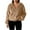 Coffee, variant on CharmCyan Women's Loose Winter Long Sleeve Cardigan Zipper Solid Color Plush Jacket Beige L