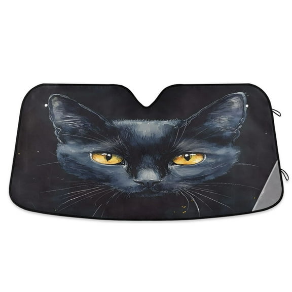 ALAZA Cool Cat Windshield Sun Shade Car Foldable Sun Visor Block UV Rays Protector 55"x27.6"