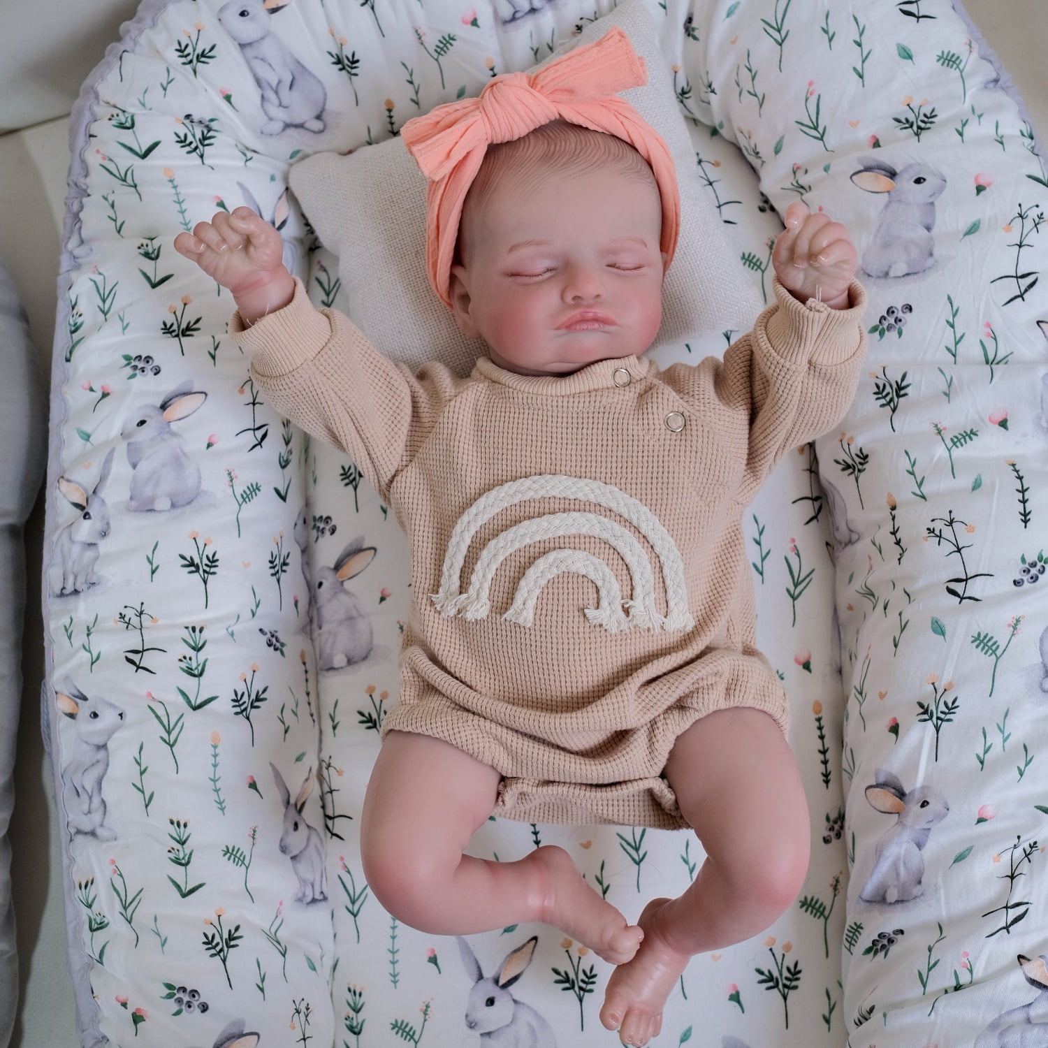 Lifelike 48cm Reborn Baby Doll , Realistic Hand Painted Newborn Girl, High Quality Reborn Doll Named Rosalie