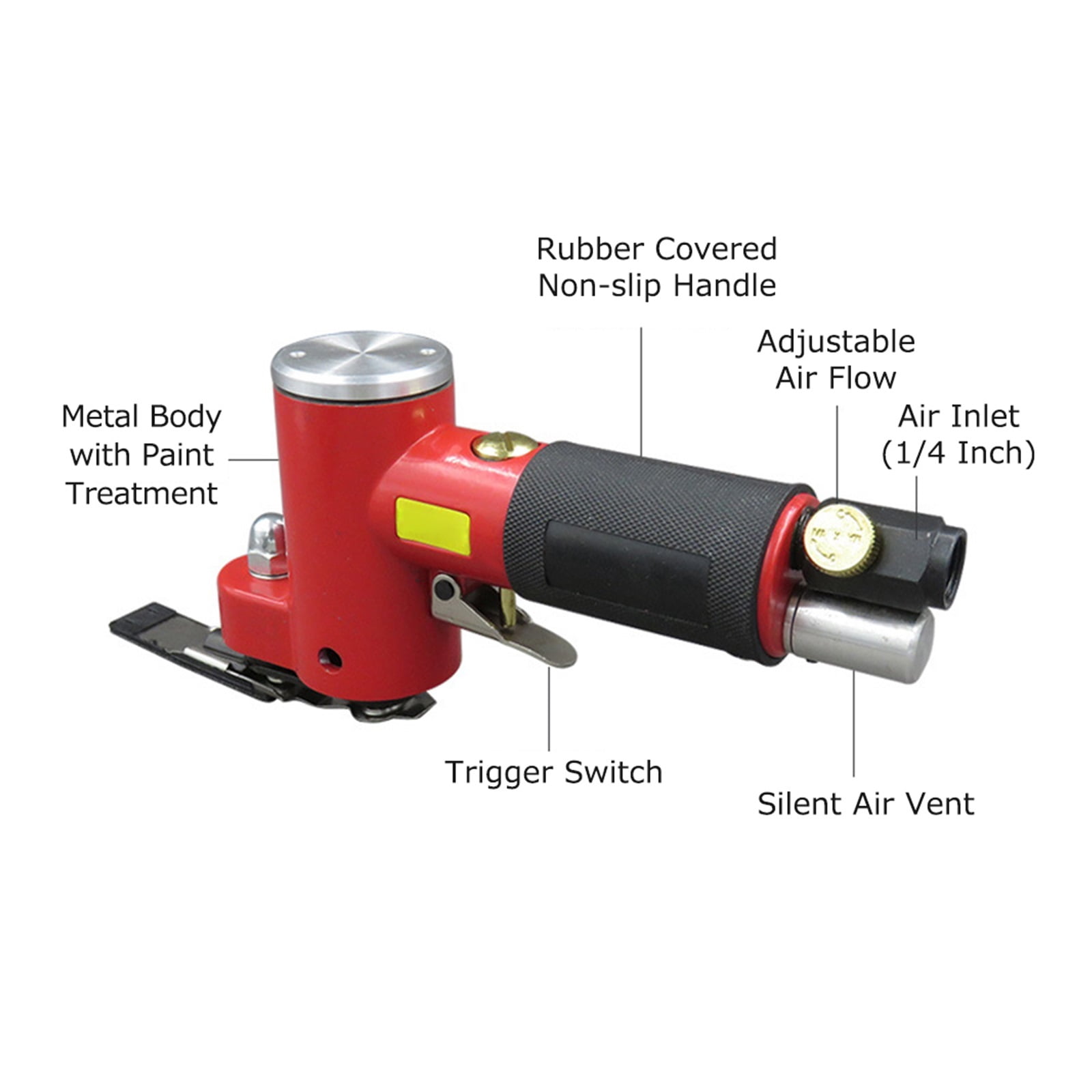 Mini Straight Line Air Sander with Sanding/ Rubber/Iron Pad Random Orbital Pneumatic Sander Air-operated Handheld Polisher Waxer
--------
,Low Vibration