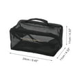 thumbnail image 2 of 1 Pc Large Capacity Makeup Bag for Vacation Black Mesh Fabric, 2 of 6
