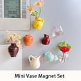 thumbnail image 2 of Mini Bud Vases Magnetic, Mini Ceramic Vase Magnets, Simulation Ceramic Flower Vase 3D Refrigerator Magnet, Decoration for Home, Kitchen, Office, School, Whiteboard (8 PCS), 2 of 7