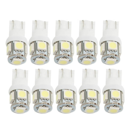 10xs T10 LED 5 SMD 5050 Bulb W5W 194 192 License Plate Light White