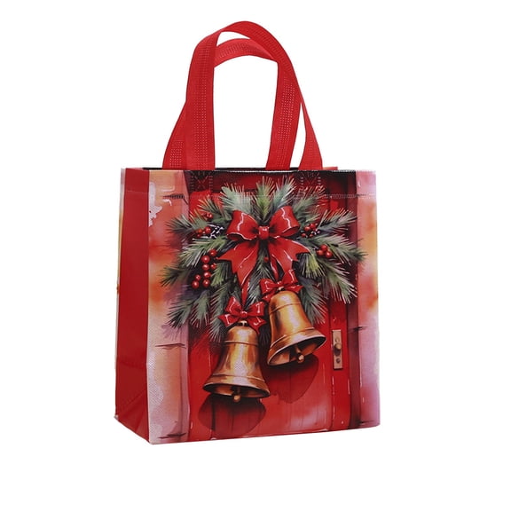 Deeceymbur Christmas Gift Bag Paper Shopping Sack Red Holiday Present Wrapping for Parties Events Decor