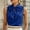Blue, variant on Women's Solid Satin Blouse with Draped Cowl Neckline – Elegant Silky Evening Top