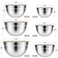 thumbnail image 3 of Stainless Steel Mixing Bowls Set, TINANA 6 Pack Mixing Bowls with Lids, Metal Nesting Storage Bowls for Kitchen, 4.5/3/2.5/2/1.5/0.75QT, Great for Prep, Baking, Serving, Khaki, 3 of 7