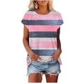 thumbnail image 1 of Camiseta de Manga Corta de las Mujeres de Cuello Redondo de Impresión Casual Top de las Señoras, Poliéster Ligero para el Hogar Diario Y Cómodo, 1 of 8