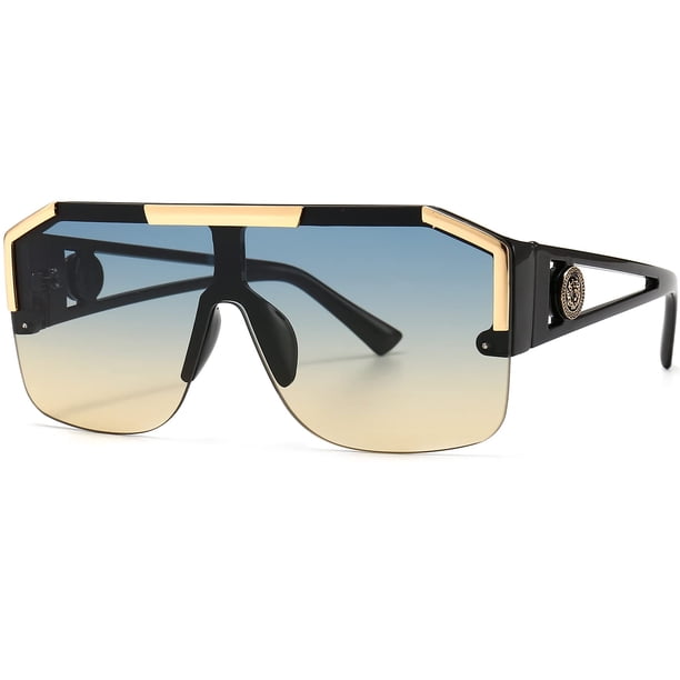Gafas de sol AIEYEZO cuadradas oversize con visera para hombres y mujeres