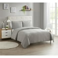 thumbnail image 4 of DBOZE Boho Pom Pom Ball Fringe Twin Quilt Sets, 3 Pieces Gray Lightweight Down Alternative Bedding Quilt Sets for all seasons, 4 of 5