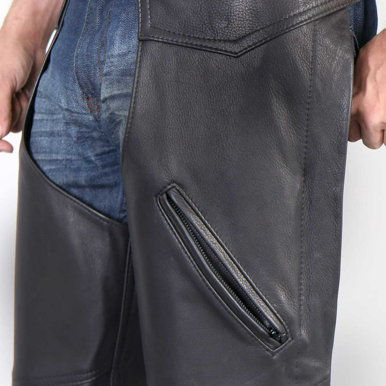 Leather Motorcycle Chaps - Men or Women - Naked - C1411-11-DL