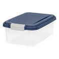 thumbnail image 2 of IRIS USA 11 Lbs /12 Qt WeatherPro Airtight Pet Food Storage Container, Dog Cat Bird and Other Pet Food Treats Storage Bin, Keep Fresh, Translucent Body, BPA Free, Stackable, Navy, 2 of 3