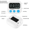 thumbnail image 3 of Temporizador de cocina digital con función de reloj digital, configuración rápida, modo personalizado, parte posterior magnética fuerte (negro) JM, 3 of 5