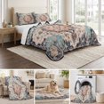 thumbnail image 6 of Twin XL Quilt Set 68''x98'', Orange Blue Lightweight Bedspread Coverlet Set with 2 Pillow Shams, Boho Geometric Middle Century Abstract Western Breathable All Season Quilt Bedding for Dorm/Guest Room, 6 of 9