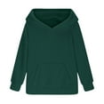 thumbnail image 5 of EnJoCho Girls Fuzzy Fleec𝖾 Pullover Hoodies Sweatshirt Casual Loose Outwear Coat Pockets 4-15 Years Winter Warm Sher𝗉a Top Hooded Jacket Kidswear Apparel, 5 of 8