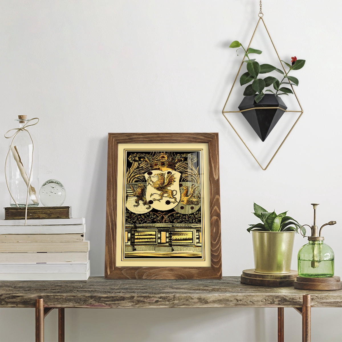 Family Crest II -Framed Print w/glass-Walnut