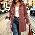 thumbnail image 7 of Jovrlynd Womens Trench Coat Long Sleeve Button Suede Winter Hooded Overcoats Trendy Long Jacket with Pockets, S-2XL, 7 of 7
