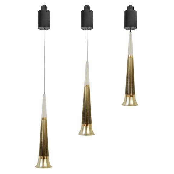 Kiven H-Type LED Track Lighting, 3-Light Modern Dimmable Halo Track Pendant Light, H Track Lighting Pendants Adjustable Length