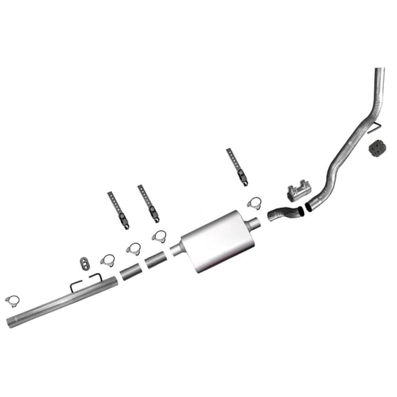 2009-2018 for Dodge for Ram 1500 3.7L 4.7L 5.7L ce Muffler System Kit - 100% for Fit & Powder-Coated for V-Chamber Technology Exhaust