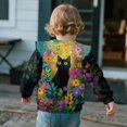 thumbnail image 4 of Yuyamidu Black Cat Sweatshirt for Girls 3T 4T Cute Animal Graphic Sweatshirts Long Sleeve Ruffle Shoulder Crewneck Pullover Tops Lightweight Soft Outdoor Play Wear, 4 of 8