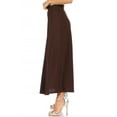 thumbnail image 2 of Women's Casual Solid High Waisted Flare A-line Long Skirt with Elastic Waistband, 2 of 6