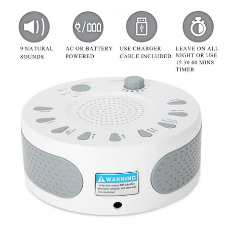 Greensen White Noise Sleep Relax Sound Therapy Spa Baby Easy Sleep Relaxation Soothing Aid Machine , White Noise Machine, Sleep Sound Machine,Built-in 9 Soothing sounds, Timer