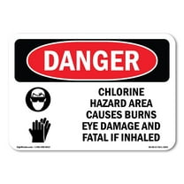 OSHA Danger Sign - Chlorine Hazard Area | Decal | Protect Your Business, Construction Site, Warehouse & Shop Area | Made in The USA