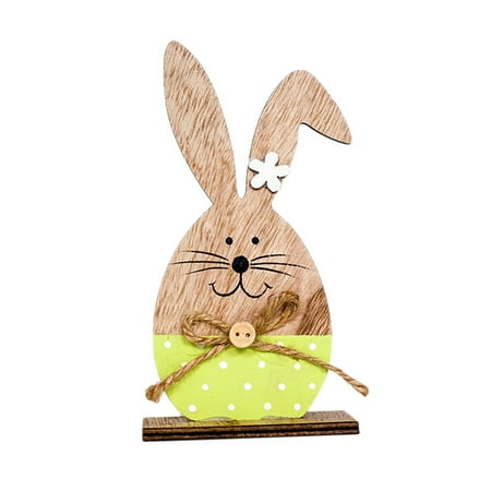 Easter Decorations Wooden Rabbit Shapes Ornaments Craft Gifts By