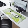 thumbnail image 2 of Long Mouse Pads for Desk,Green Floral and Petal Pattern Desk Mats on Top Of Desks, Desk Mouse Pad Extra Large with 3mm Non-Slip Base and Stitched Edge for Gaming,Office,Work,Home 31.5"x11.8", 2 of 6