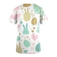 thumbnail image 4 of Otvok Women's V Neck Short Sleeve Easter Tops Cute Bunny Egg Print T-Shirts Loose Fit Lightweight Work Blouse Holiday Fashion Outfits, 4 of 6