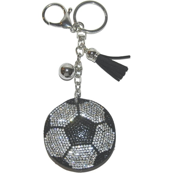 Soccer Ball Keychain, Bling Purse Charm, Backpack Charm, Crystal Bag Charms, Rhinestone