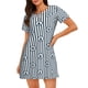 thumbnail image 1 of Fotbe Nautical1 Bata de Dormir para Mujer con Estampado, Camisón de Algodón de Manga Corta, Ropa de Dormir Casual, 1 of 6